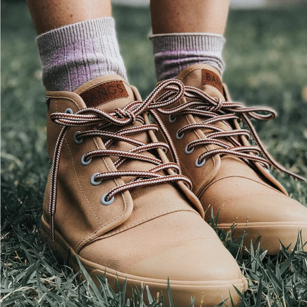 Bangs high tops.